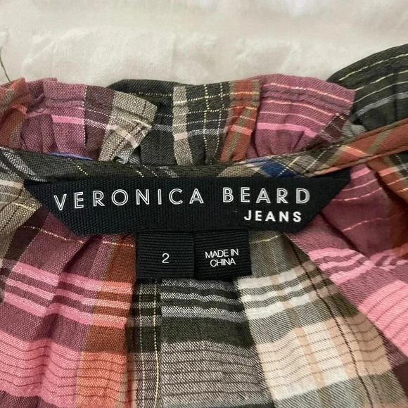 Veronica Beard Destiny plaid crinkled ruched mini dress - Picture 8 of 13